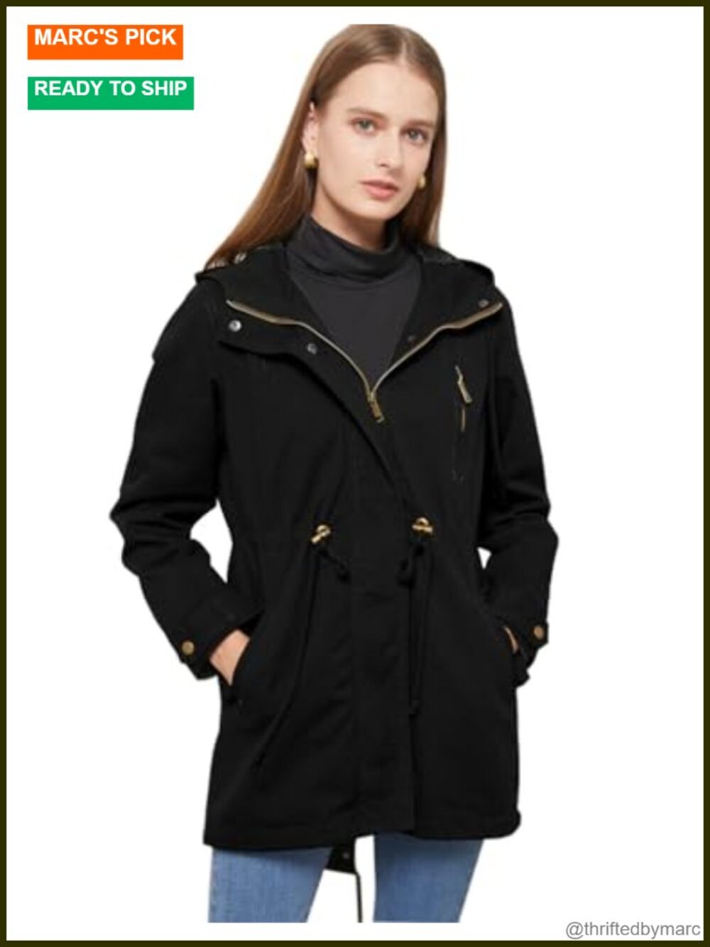 Women's Lightweight Anorak Utility Jacket with Hoodie and Pockets